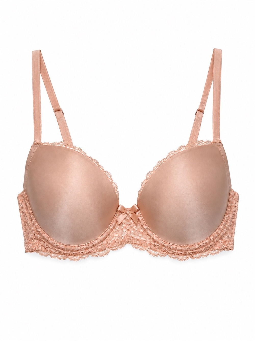 Victoria’s Secret Dream Angels Lined Demi Bust Double Bra 32D Nude Lace